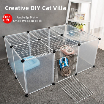 Пластмасова вътрешна ограда за домашни любимци за кучета и зайци с прозрачен панел