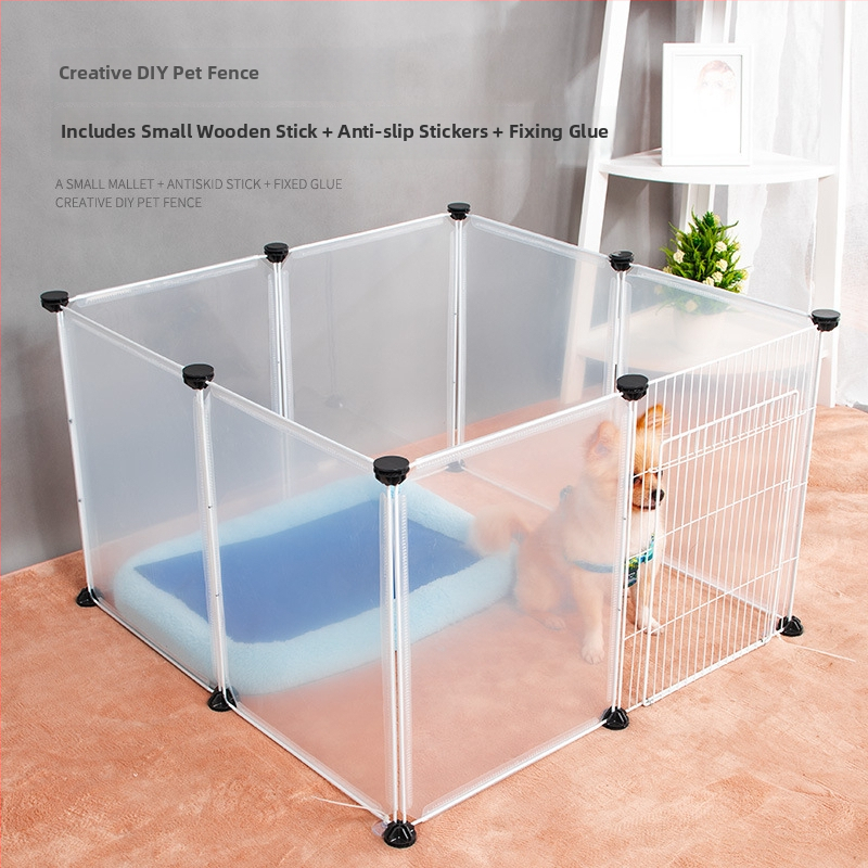 Plastová vnútorná ohrada pre domáce zvieratá pre psy a zajace s priehľadným panelom