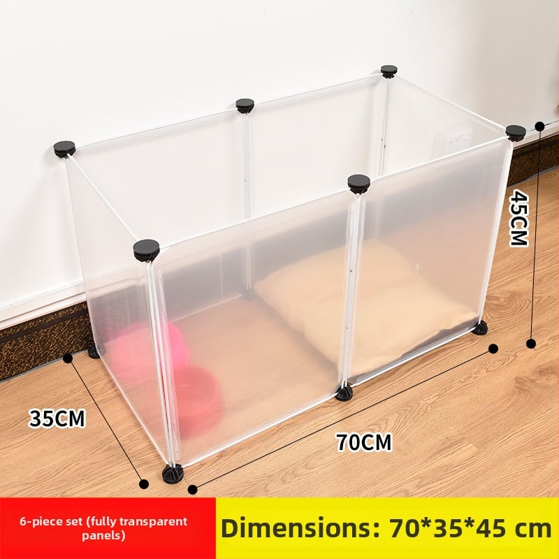 Пластмасова вътрешна ограда за домашни любимци за кучета и зайци с прозрачен панел