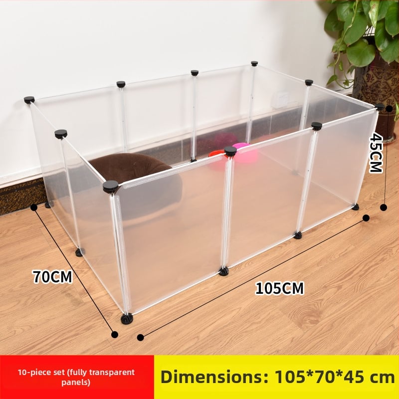 Пластмасова вътрешна ограда за домашни любимци за кучета и зайци с прозрачен панел
