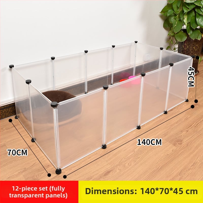 Пластмасова вътрешна ограда за домашни любимци за кучета и зайци с прозрачен панел