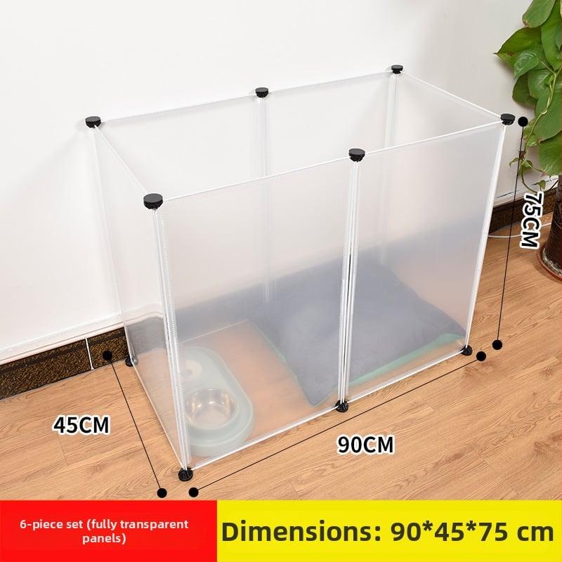 Пластмасова вътрешна ограда за домашни любимци за кучета и зайци с прозрачен панел