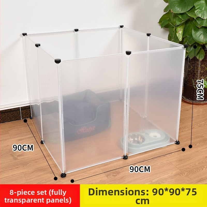 Пластмасова вътрешна ограда за домашни любимци за кучета и зайци с прозрачен панел