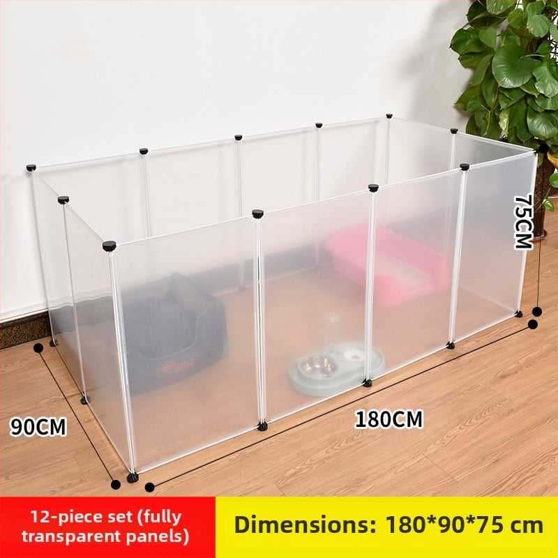 Пластмасова вътрешна ограда за домашни любимци за кучета и зайци с прозрачен панел