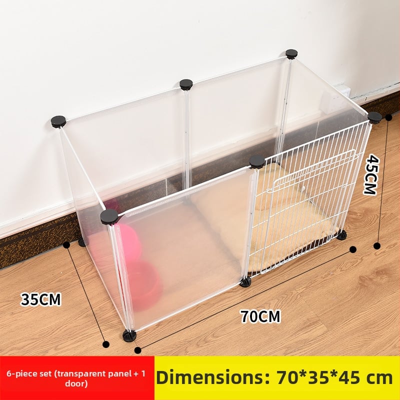 Пластмасова вътрешна ограда за домашни любимци за кучета и зайци с прозрачен панел