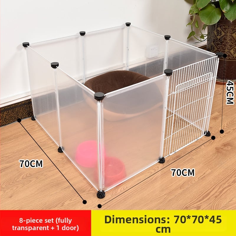 Пластмасова вътрешна ограда за домашни любимци за кучета и зайци с прозрачен панел