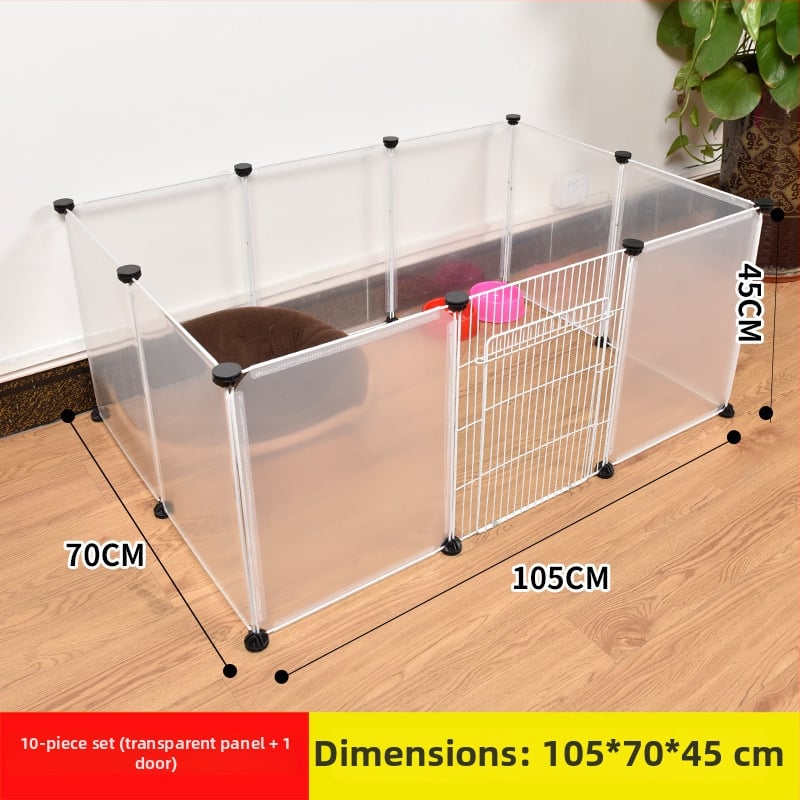 Пластмасова вътрешна ограда за домашни любимци за кучета и зайци с прозрачен панел