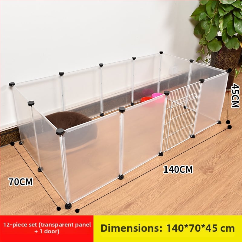 Пластмасова вътрешна ограда за домашни любимци за кучета и зайци с прозрачен панел