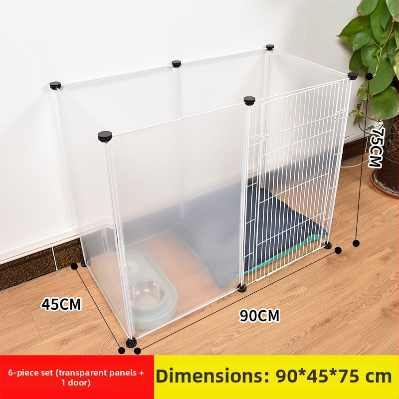 Пластмасова вътрешна ограда за домашни любимци за кучета и зайци с прозрачен панел
