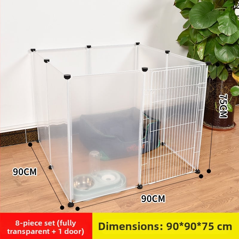 Пластмасова вътрешна ограда за домашни любимци за кучета и зайци с прозрачен панел
