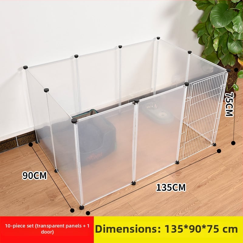 Пластмасова вътрешна ограда за домашни любимци за кучета и зайци с прозрачен панел