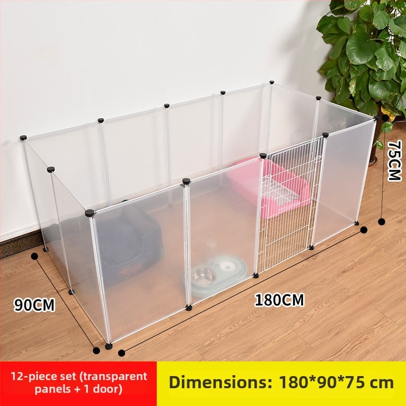 Пластмасова вътрешна ограда за домашни любимци за кучета и зайци с прозрачен панел