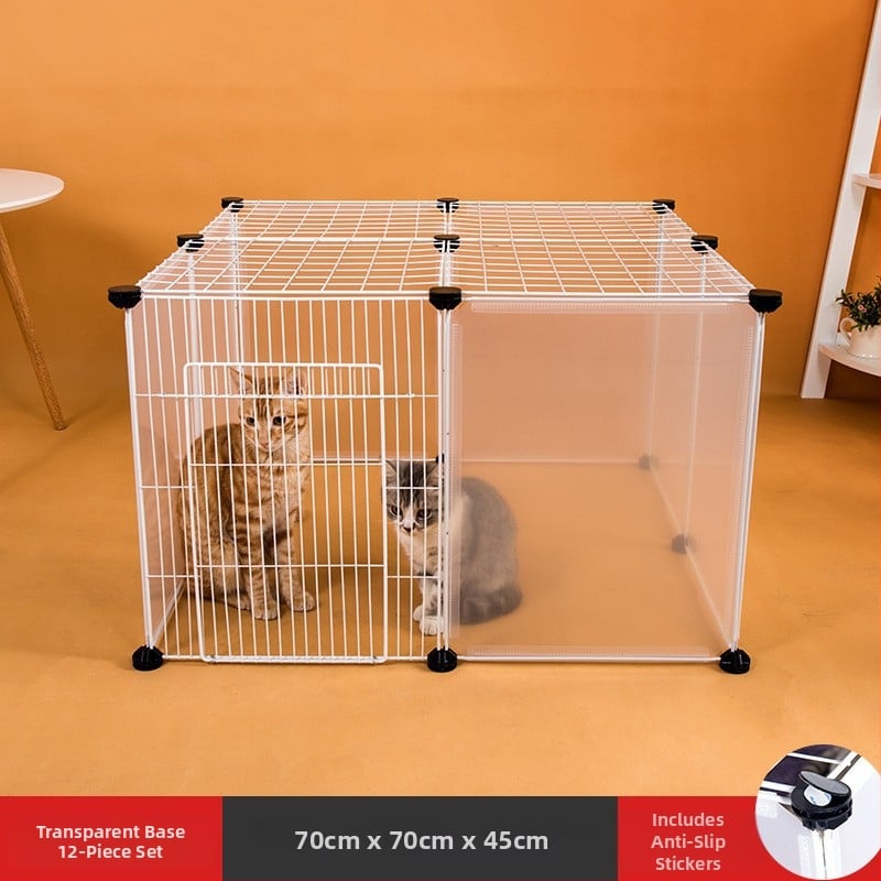 Пластмасова вътрешна ограда за домашни любимци за кучета и зайци с прозрачен панел