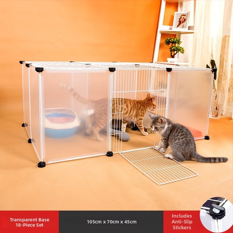 Пластмасова вътрешна ограда за домашни любимци за кучета и зайци с прозрачен панел