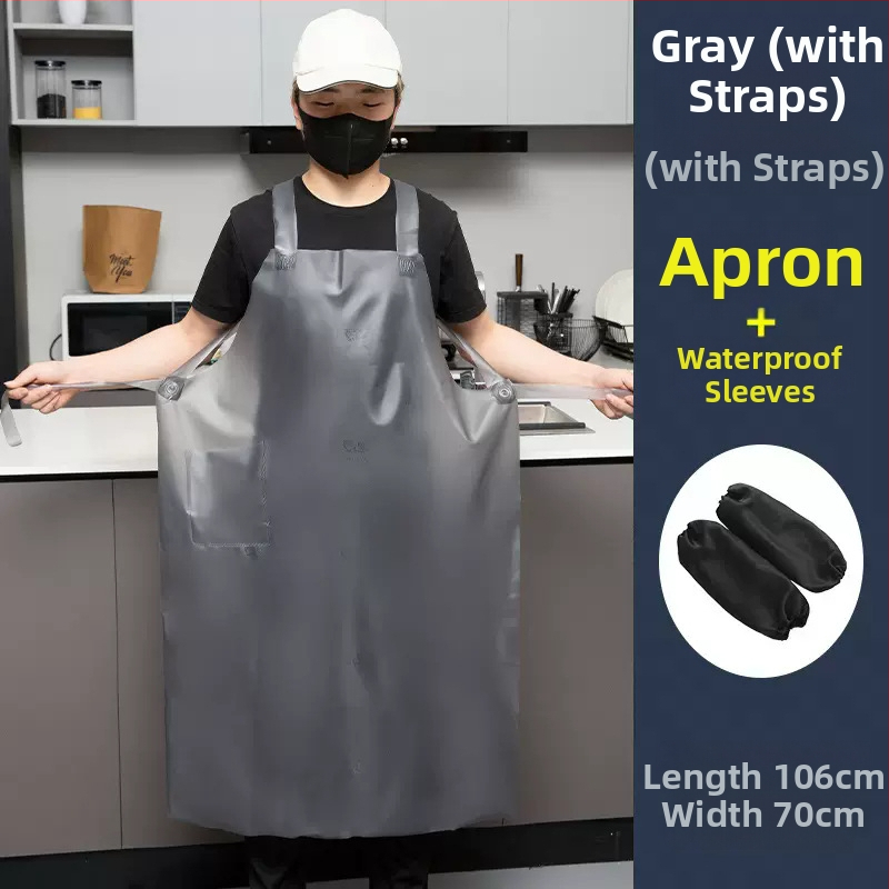 PU престилка без ръкави, маслоустойчива и устойчива на петна, модерен минималистичен стил, едноцветна