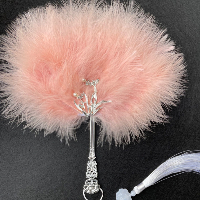 Halat cu evantai din pene albe, mireasă în stil chinezesc, recuzită pentru fotografii de nuntă și dans antic (Brand: Unique; Tip: Other; Greutate produs: Other; Pachet: Other)