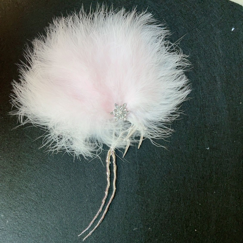 Halat cu evantai din pene albe, mireasă în stil chinezesc, recuzită pentru fotografii de nuntă și dans antic (Brand: Unique; Tip: Other; Greutate produs: Other; Pachet: Other)