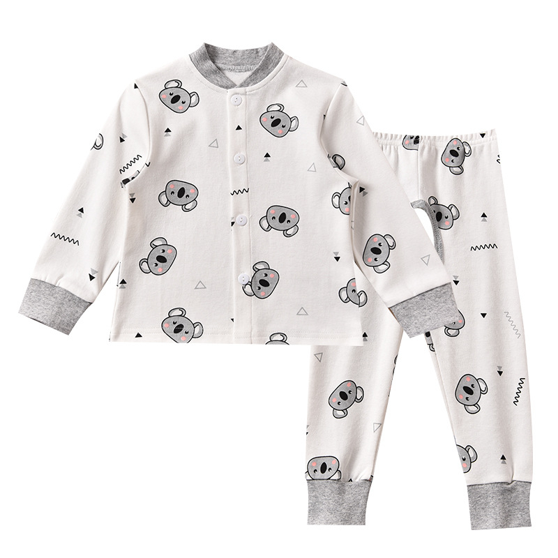 Βαμβακερό σετ μωρού: γιλέκο με μακριά μανίκια και παντελόνι με ανοιχτή περιοχή, για 1–3 ετών, άνοιξη-φθινόπωρο