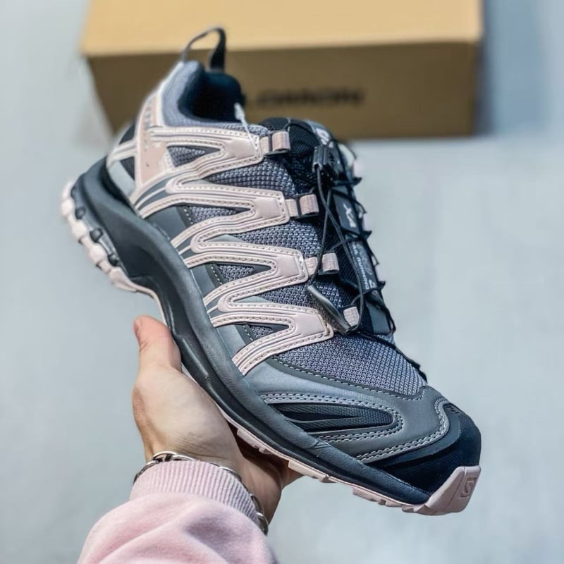 Pantofi de drumeție unisex, închidere cu șireturi în față, talpă din cauciuc antiderapantă, partea superioară din plasă