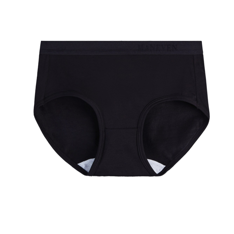 Ženské bavlnené nohavičky - priedušné, tvarujú brucho, antibakteriálne; stredná výška pásu; pletené tkanivo; rozkroková podšívka 80–90% regenerovanej celulózovej vlákne; 90–95% bavlna