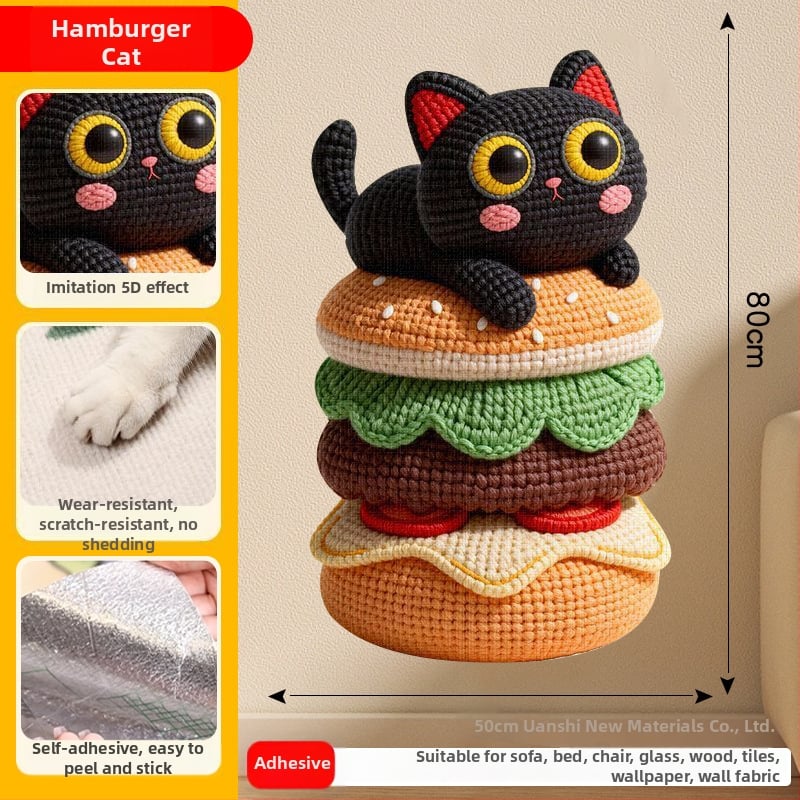 Comfortable карикатурна котешка катерушка за диван, филцова защитна повърхност, износоустойчива и многофункционална, стенна стикер-дъска, комплект 100 броя