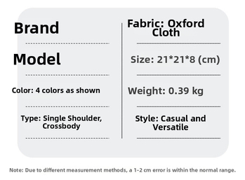 Geantă de umăr pentru bărbați - stil urban minimalist, nailon, model universal, impermeabilă, ultra-ușoară