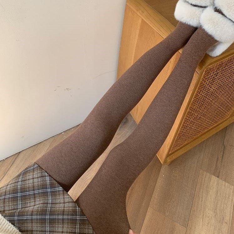 Κολάν με επένδυση φλίς για φθινοπωρινή–χειμερινή περίοδο, αδυνατιστικά, μακριά παντελόνια, χαλαρή γραμμή, με κάλυψη ποδιού, χωρίς μπιλίκια