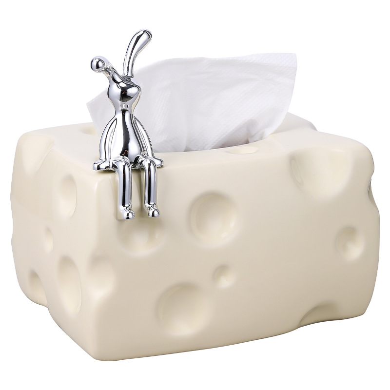 Kerámiás papírtörlő doboz, könnyed luxus stílus, modell nailao-2023911, többfunkciós