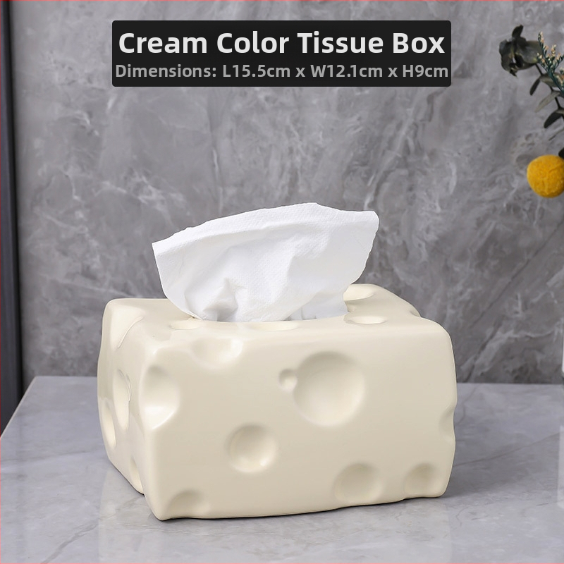 Keramická krabička na vreckovky, svetlý lux štýl, model nailao-2023911, viacúčelová