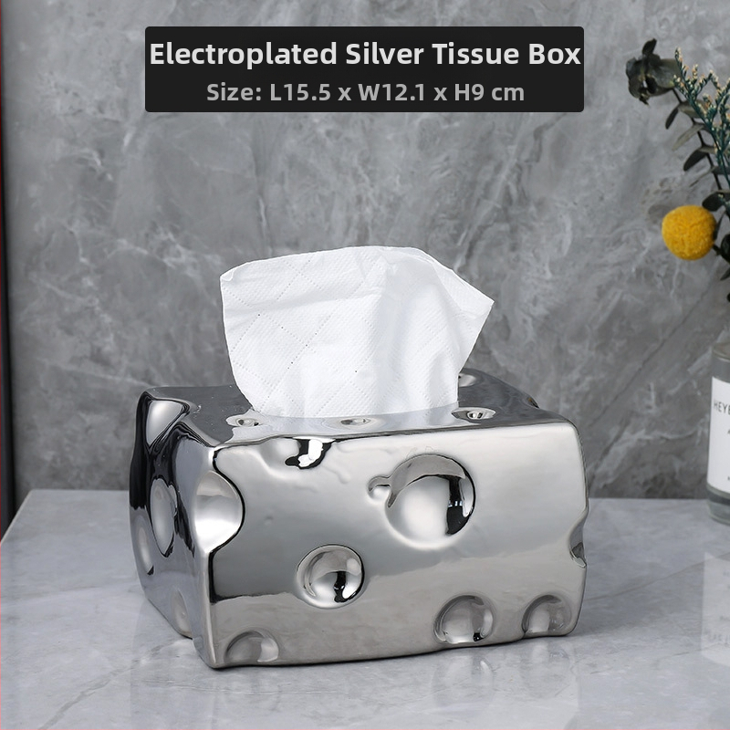 Keramická krabička na vreckovky, svetlý lux štýl, model nailao-2023911, viacúčelová