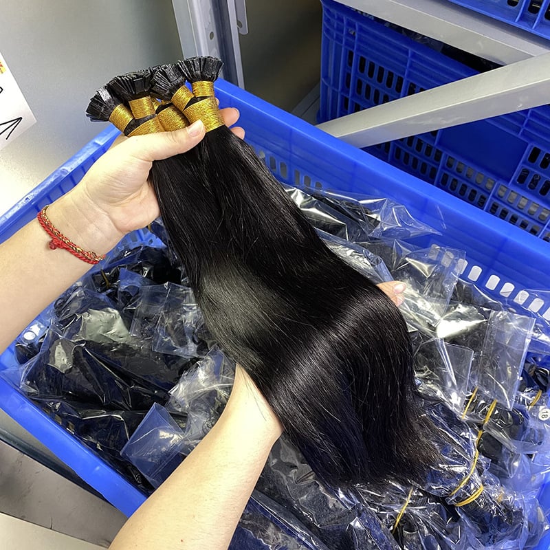 Női parókadarab, valódi hajból, kézzel szövött, egyenes, modell ST, középen elválasztott frufni