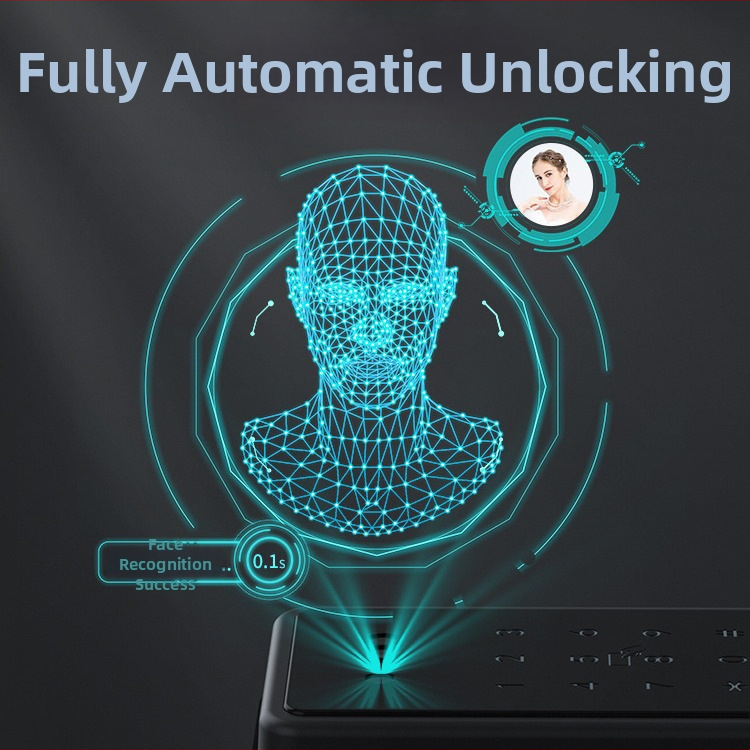 Smart biometrické zámky dverí s rozpoznávaním tváre a odtlačkom prsta, vodeodolný, diaľkové odomykanie, ukladanie odtlačkov 100, >100000 odomknutí, scan čas <0.5 s, falošné rozpoznanie <0.001%, DC napájanie