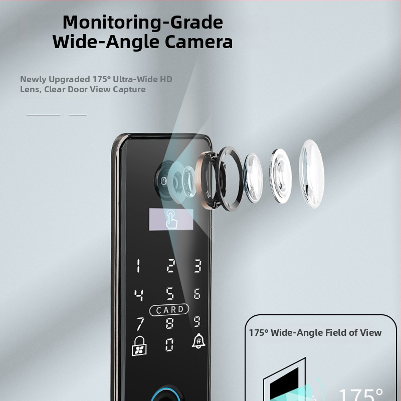 Smart biometrické zámky dverí s rozpoznávaním tváre a odtlačkom prsta, vodeodolný, diaľkové odomykanie, ukladanie odtlačkov 100, >100000 odomknutí, scan čas <0.5 s, falošné rozpoznanie <0.001%, DC napájanie