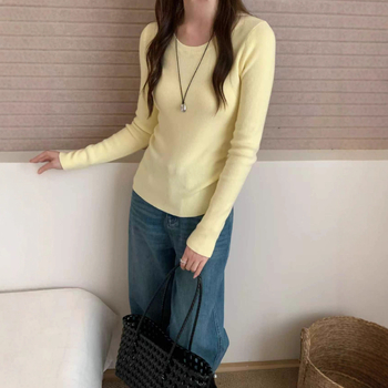 Γυναικείος πλεκτός πουλόβερ με κουκούλα, μεσαία πυκνότητα, χαμηλό στρογγυλό ντεκολτέ, μακριά μανίκια