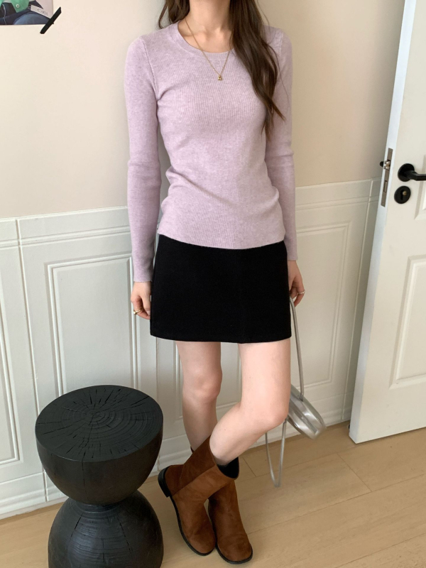 Γυναικείος πλεκτός πουλόβερ με κουκούλα, μεσαία πυκνότητα, χαμηλό στρογγυλό ντεκολτέ, μακριά μανίκια