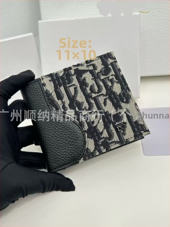 D-brand valódi bőrből készült kártyatartó, rövid modell, gyémántvarrás, kopásálló