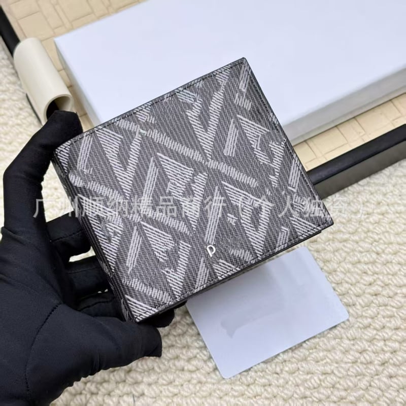 D-brand valódi bőrből készült kártyatartó, rövid modell, gyémántvarrás, kopásálló