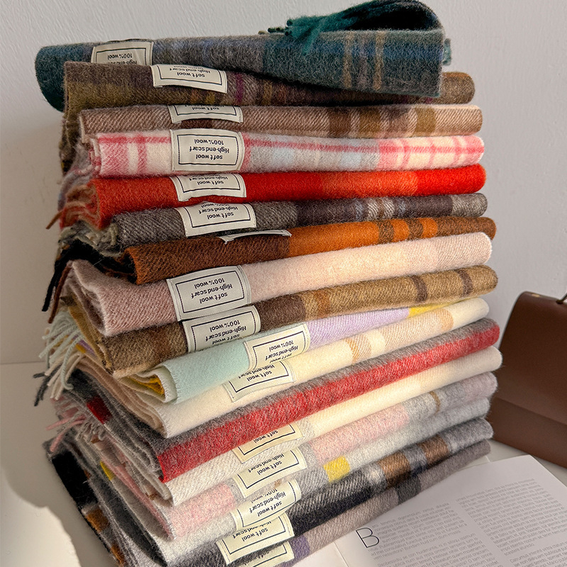 Șal din lână, țesătură twill, lungime extinsă, încălzește în iarnă, pentru femei