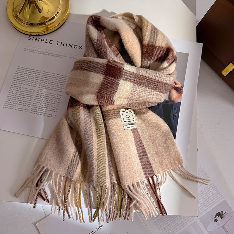 Șal din lână, țesătură twill, lungime extinsă, încălzește în iarnă, pentru femei