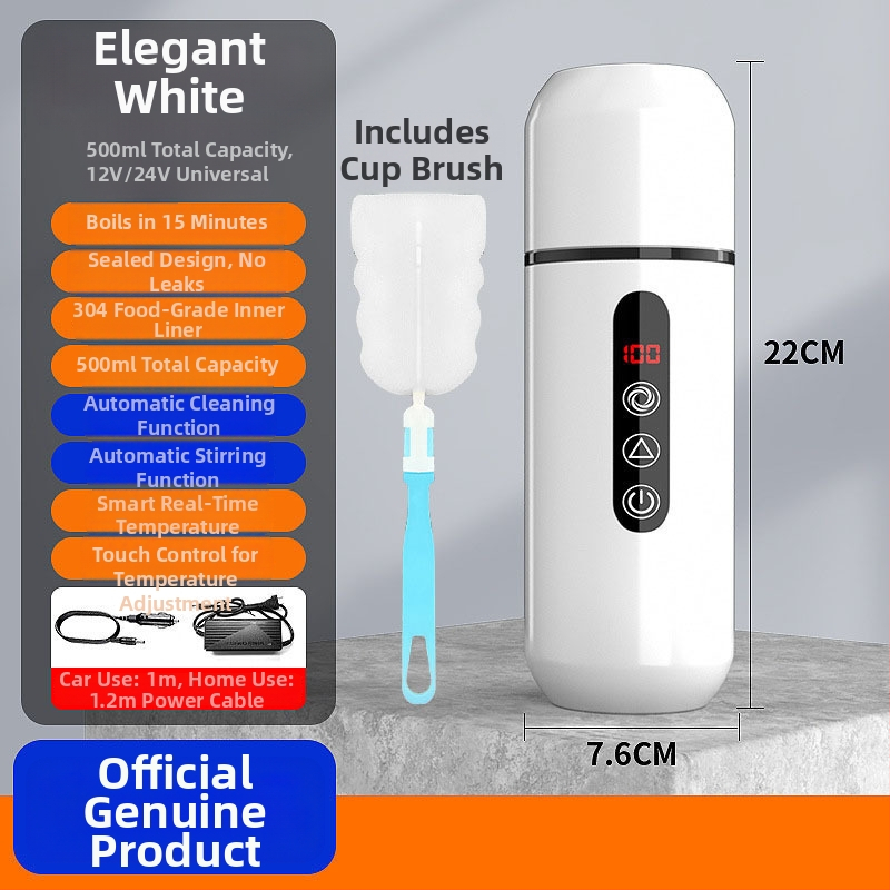 Autóba szerelt masszírozó elektromos vízmelegítő pohár, szigetelés, canvas anyag, teljesítmény 1W