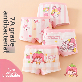 Chiloți pentru fetițe din bumbac, antibacteriali, 95% bumbac, Clasă A de siguranță, model K-29