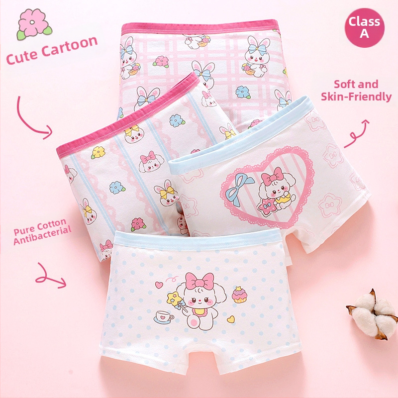 Chiloți pentru fetițe din bumbac, antibacteriali, 95% bumbac, Clasă A de siguranță, model K-29