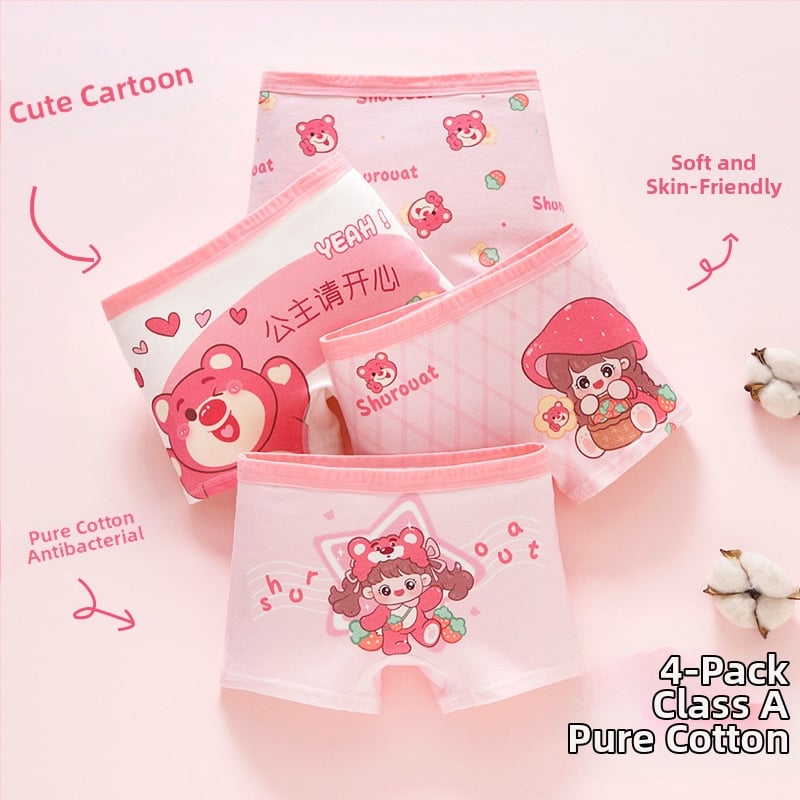 Chiloți pentru fetițe din bumbac, antibacteriali, 95% bumbac, Clasă A de siguranță, model K-29