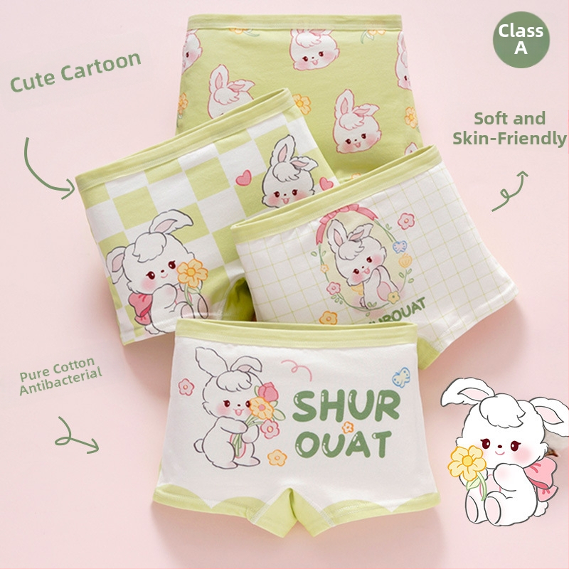 Chiloți pentru fetițe din bumbac, antibacteriali, 95% bumbac, Clasă A de siguranță, model K-29