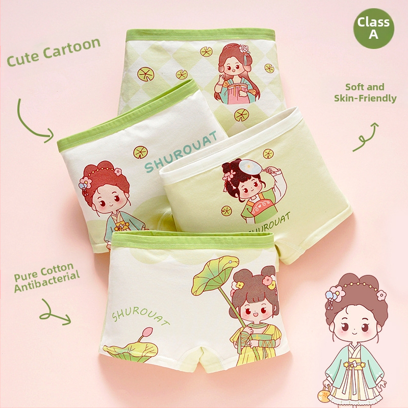 Chiloți pentru fetițe din bumbac, antibacteriali, 95% bumbac, Clasă A de siguranță, model K-29