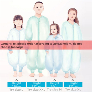 Sac de dormit pentru copii cu picioare separate și cuvertură anti-kick, pentru toate anotimpurile, exterior din bumbac 100%, umplutură poliester