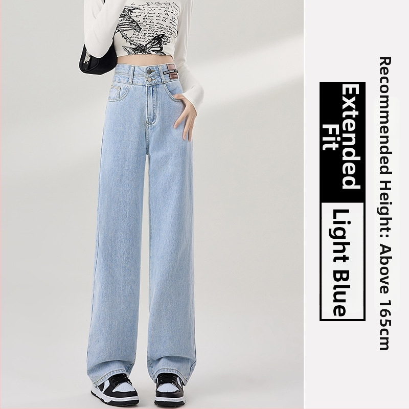 Jeansi de damă cu căptușeală fleece, croială dreaptă, talie înaltă, denim din bumbac, toamnă 2025