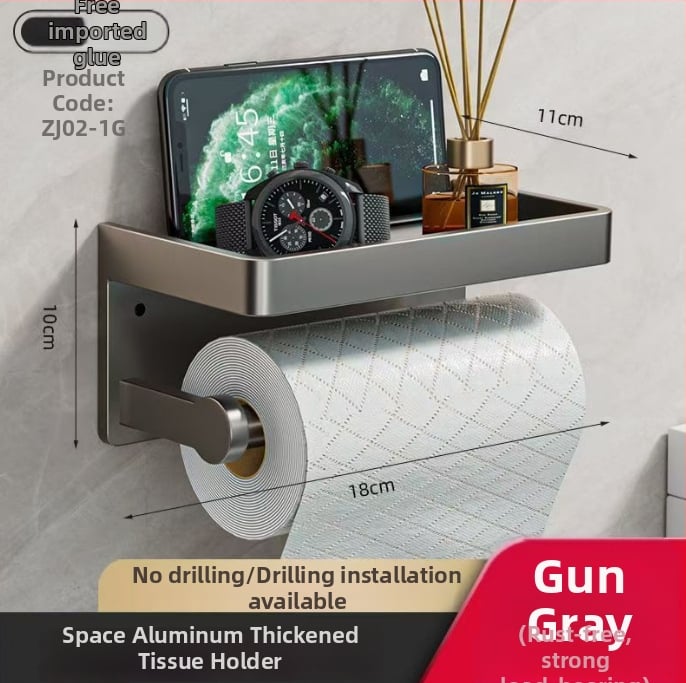 Suport pentru șervețele din Space aluminiu și oțel inoxidabil, formă pătrată, suprafață oxigenată, stil modern minimalist