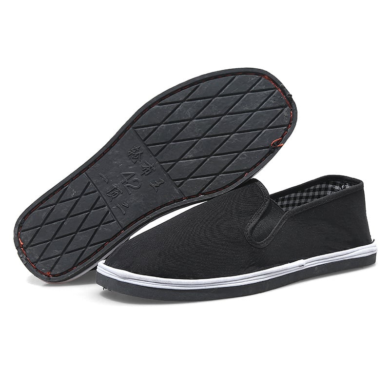 Ανδρικά καμβά παπούτσια για χαλάρωση, με στρογγυλή μύτη, χαμηλό ύφος, ραφή σόλας, υφασμάτινος πάτος