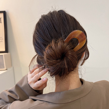 Jin Xin agrafă de păr în formă de U, placă de acid acetic, stil retro, origine Yiwu